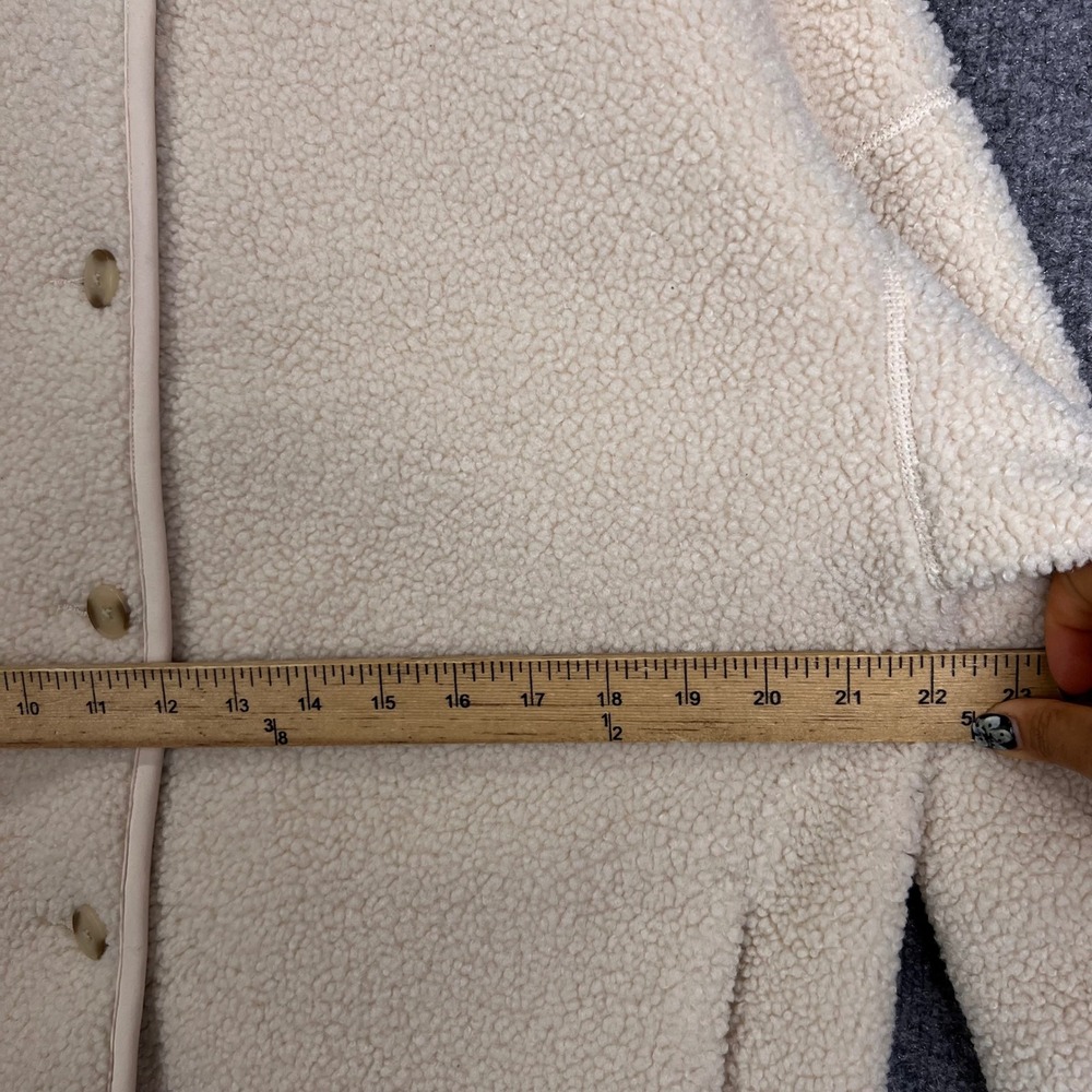 Uniqlo Fleece Cardigan Womens S Cream Excellent Button Up Sherpa Pile Jacket - Picture 4 of 9